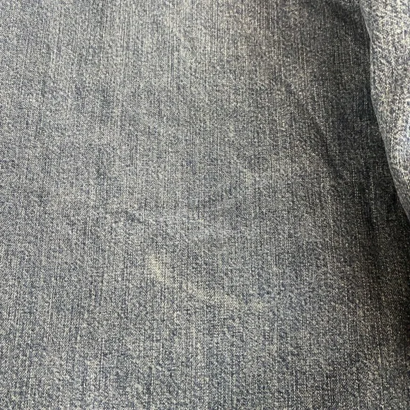 Lands' End Denim Shacket with Orange Plaid Lining - Picture 9 of 9